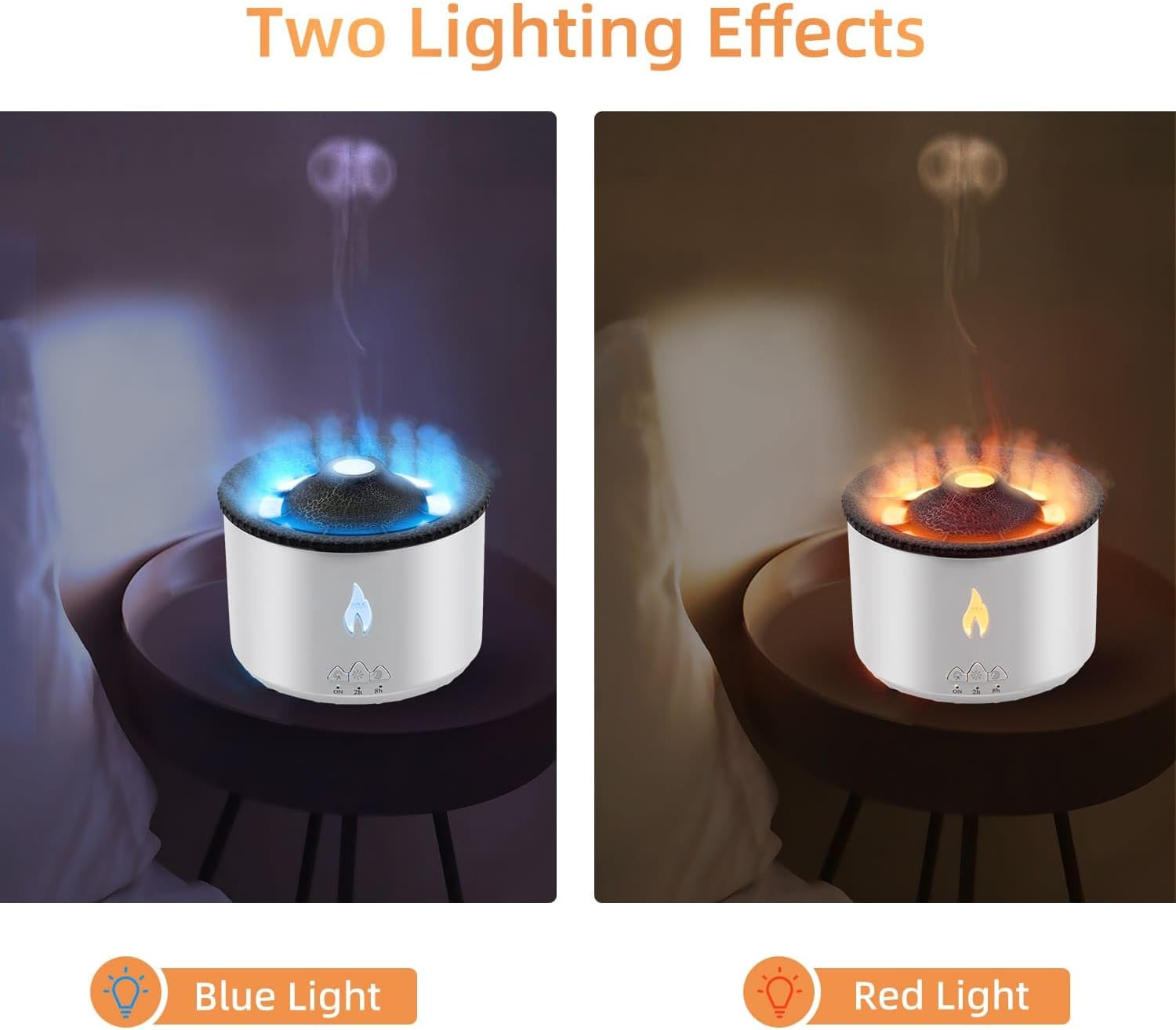 Mcbazel Volcano Humidifier Essential Oil Diffuser, 360Ml Flame Air Diffuser Mist Diffuser Humidifier with Flame Light/Remote Control for Home, Office image number 5