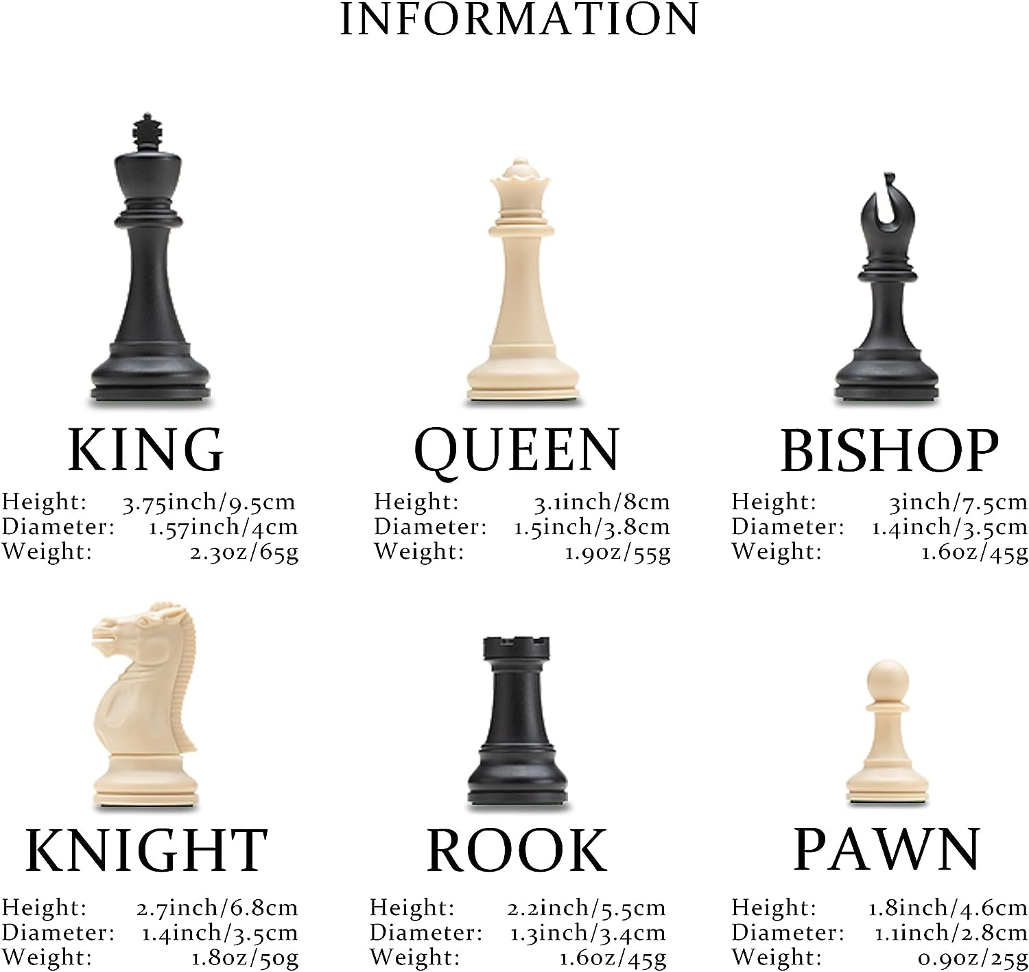 A&A Tournament Chess Set / 20''X20'' Foldable Silicone Chess Board / 3.75'' King Height Plastic Quadruple Weighted Classic Staunton Pieces/Storage Bag image number 3