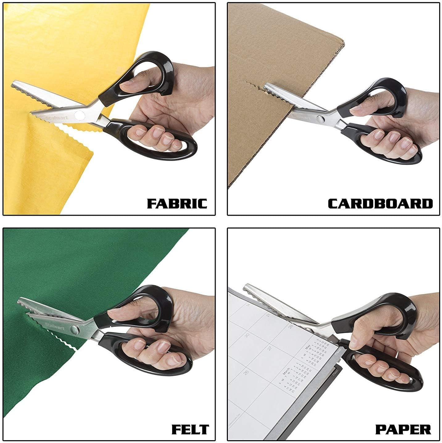 Serrated Scalloped Edge Pinking Shears, Multifunction Stainless Steel Shears Tailor Scissors, Professional Zig-Zag Cut Scissors, Sewing Craft Paper Clothing Fabric Cut for Home (Scalloped, 5Mm) image number 4