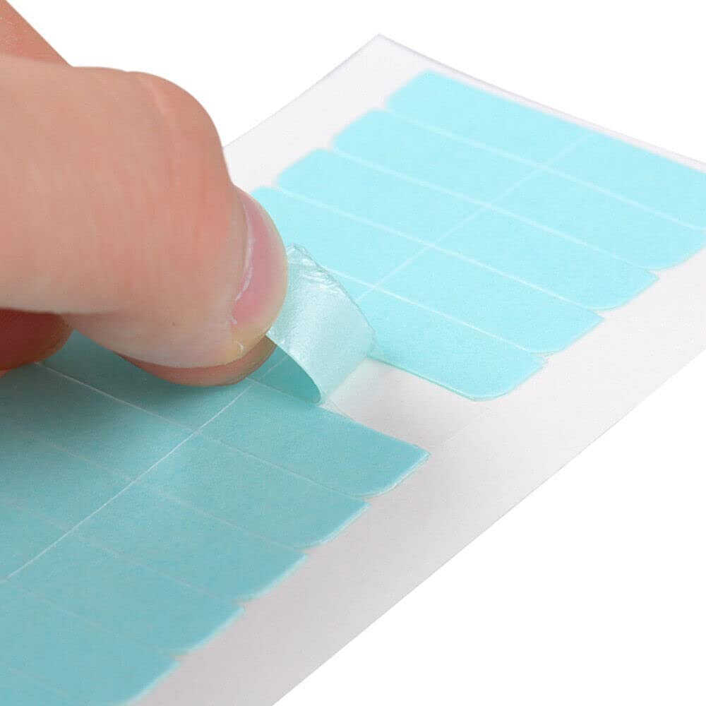 Pre Cut Double Side Super Blue Tapes for Hair Extension Waterproof Adhesiv 180Pc image number 4