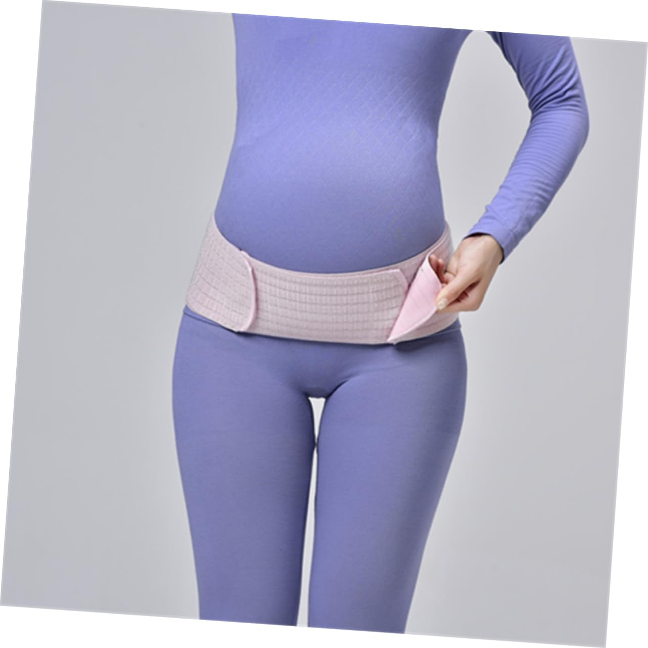 Pregnant Women Dual Layer Breathable Abdominal Belt Pink Free Size Maternity Belly Band Postpartum Pelvic Support Waist Care for Pregnancy image number 5
