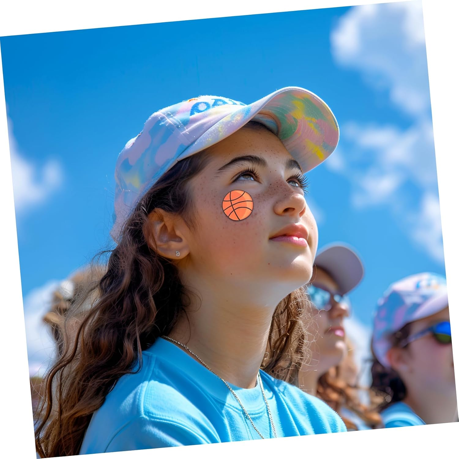 SOESFOUFU Basketball Temporary Stickers Waterproof Sports Body Sticker for Boys and Girls Women Game Face Decal Cheer Sturdy Arm Tattoo for Basketball Fans image number 1