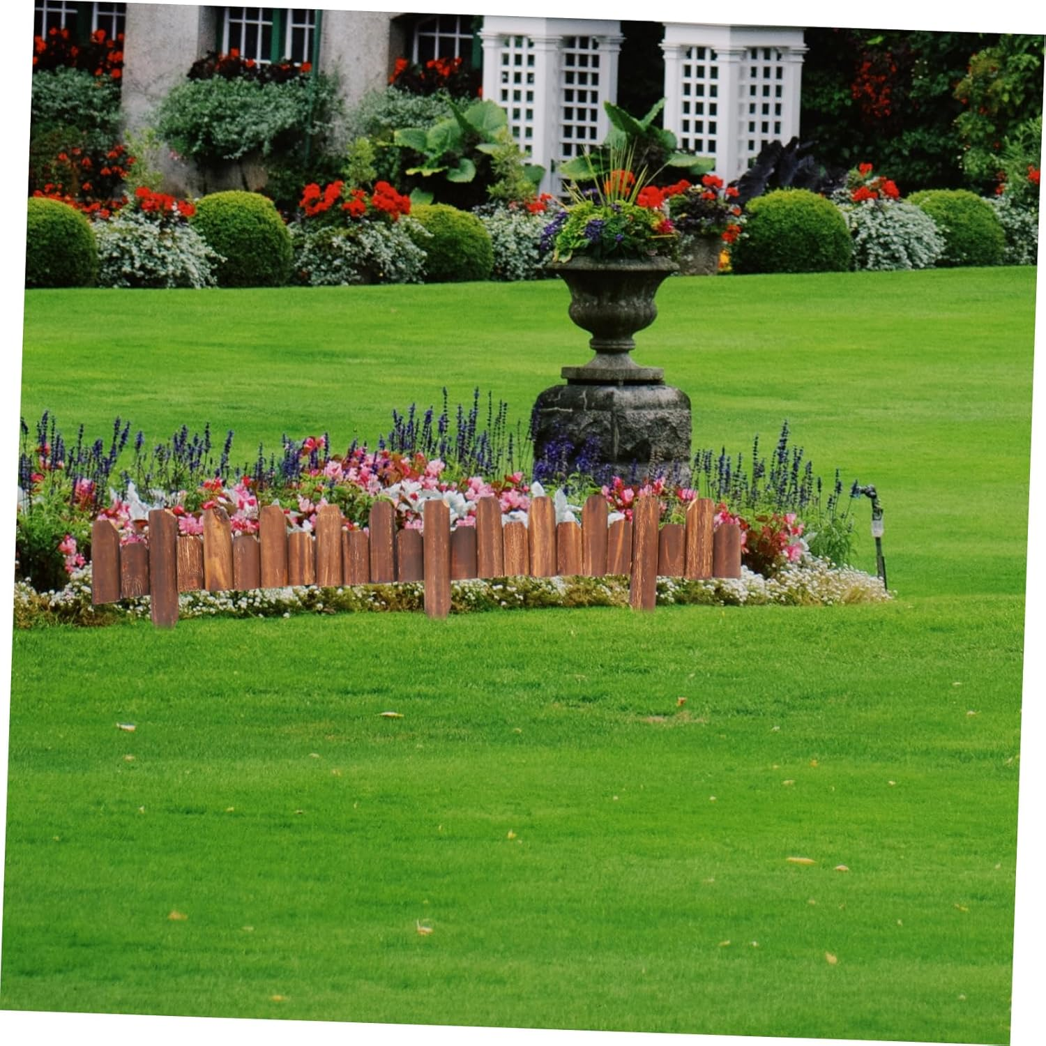 VICASKY Garden Edging Wood Decorative Fence Lawn Border Galvanised Landscape Fencing image number 5