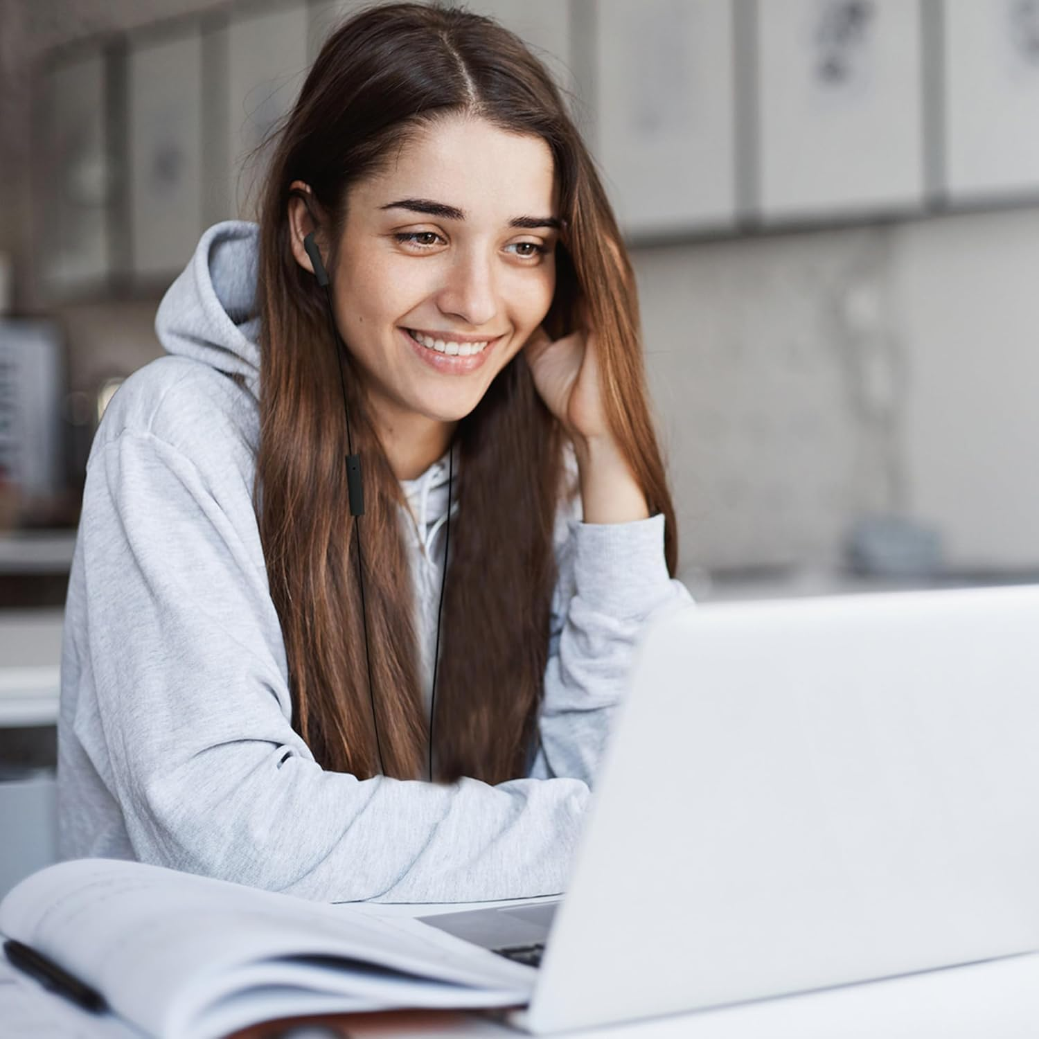 Laser Earbud Headphones with Mic in Tornado image number 6