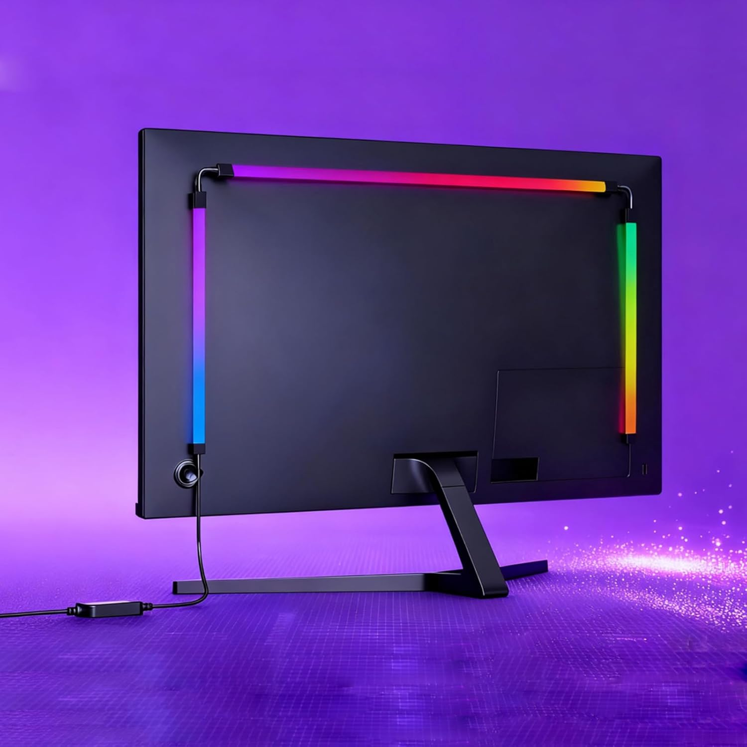 Dcaiccee Computer Monitor Backlight LED Light Bar/Rgb Is Synchronized with Screen Colors and Music.Use for Indoor Games Movies Music Etc,Usb Powered,Software/Key Can Switch the Light Mode（27Inch） image number 3