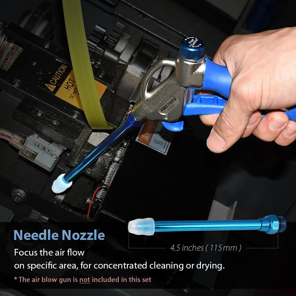 FIRSTINFO A18562M Nozzle Accessories Kit for Windstorm EX Air Blow Gun with Adjustable Air Flow image number 3