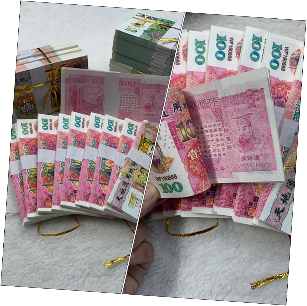 LALAFINA Realistic 1000 Sheets of Ancestor Money Bright Easy to Burn Paper Money for Festival Sacrifice image number 6