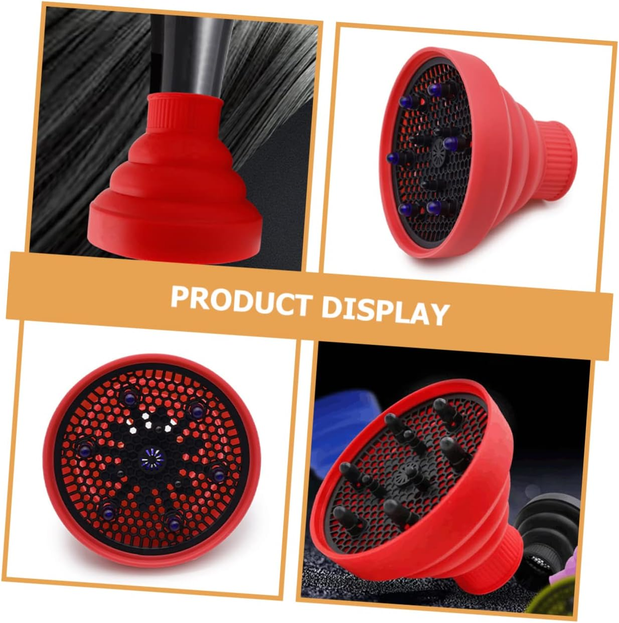 Healeved 2Pcs Silicone Hair Diffuser Cover for Blow Dryer Home Salon Hair Dryer Diffuser Attachment to Protect Curly image number 2