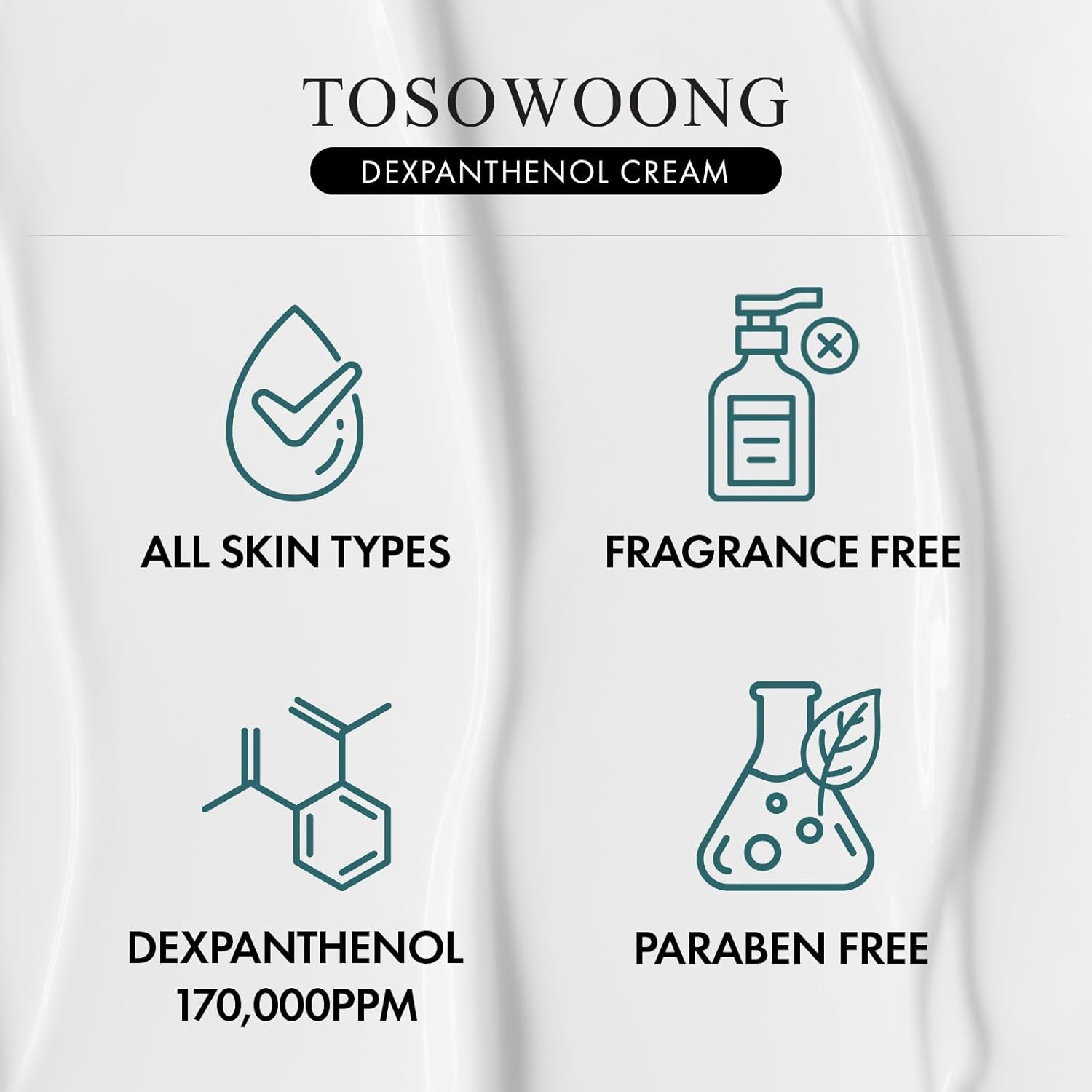 TOSOWOONG Dexpanthenol Cream, 170,000Ppm B5 Panthenol, Madecassoside, Centella Asiatica for Skin Barrier Repair, Facial Moisturizer, Soothing, Hydrating, Korean Skincare, 60Ml, 2.02 Fl. Oz. image number 5