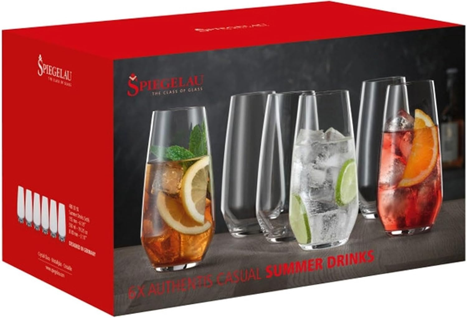 Spiegelau Authentis Casual All Purpose Tumbler, Clear &ndash; Versatile Crystal Glass for Wine, Cocktails & Beverages &ndash; Machine-Made Elegant Barware, Dishwasher Safe &ndash; 460 Ml Capacity (Pack of 6) image number 3