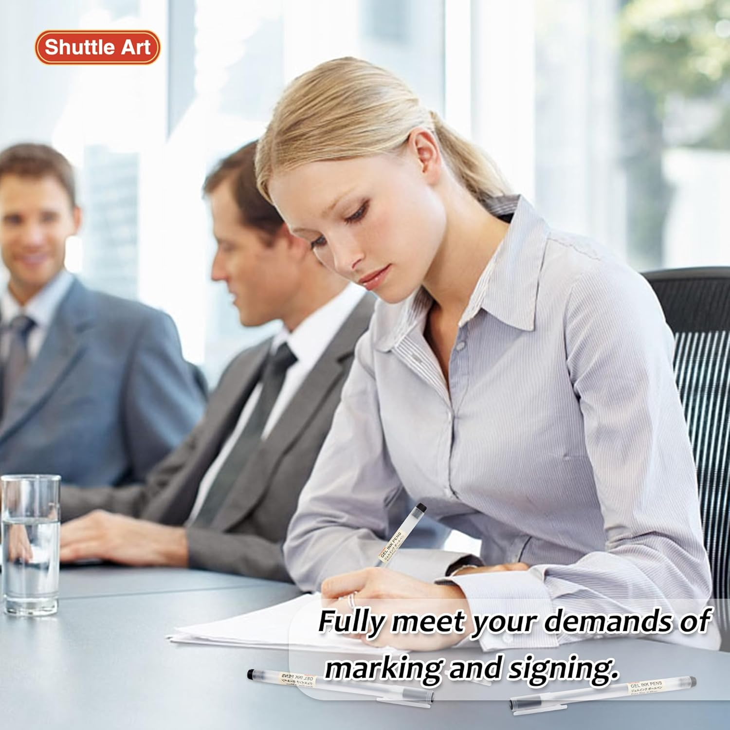 Gel Ink Ball Point Pens, Shuttle Art 15 Pack Japanese Style Black Gel Ink Pen Set, 0.38Mm for Home, School and Office image number 6