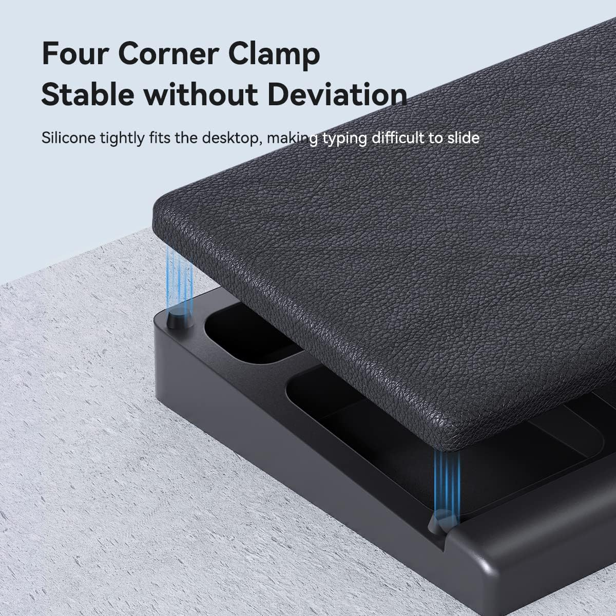 Hagibis Keyboard Wrist Rest Pad Support with Desktop Partition Storage Case, Ergonomic Soft Memory Foam, Anti-Slip Rubber Base for Computer Keyboard, Laptop, Office, Home (Black) image number 5