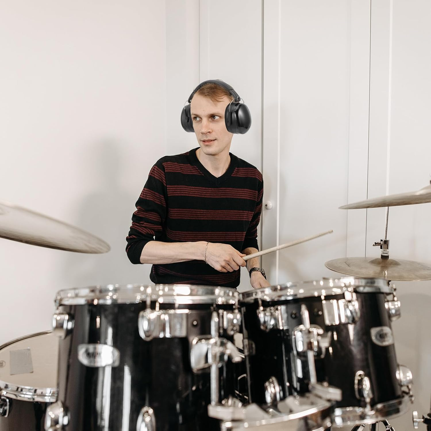 Generic over Ear Reduction Headphone for Drum Set Drummers Noise-Proof Sound Insulation Headset Protective Ear Muffs Suitable for Live Performance image number 3