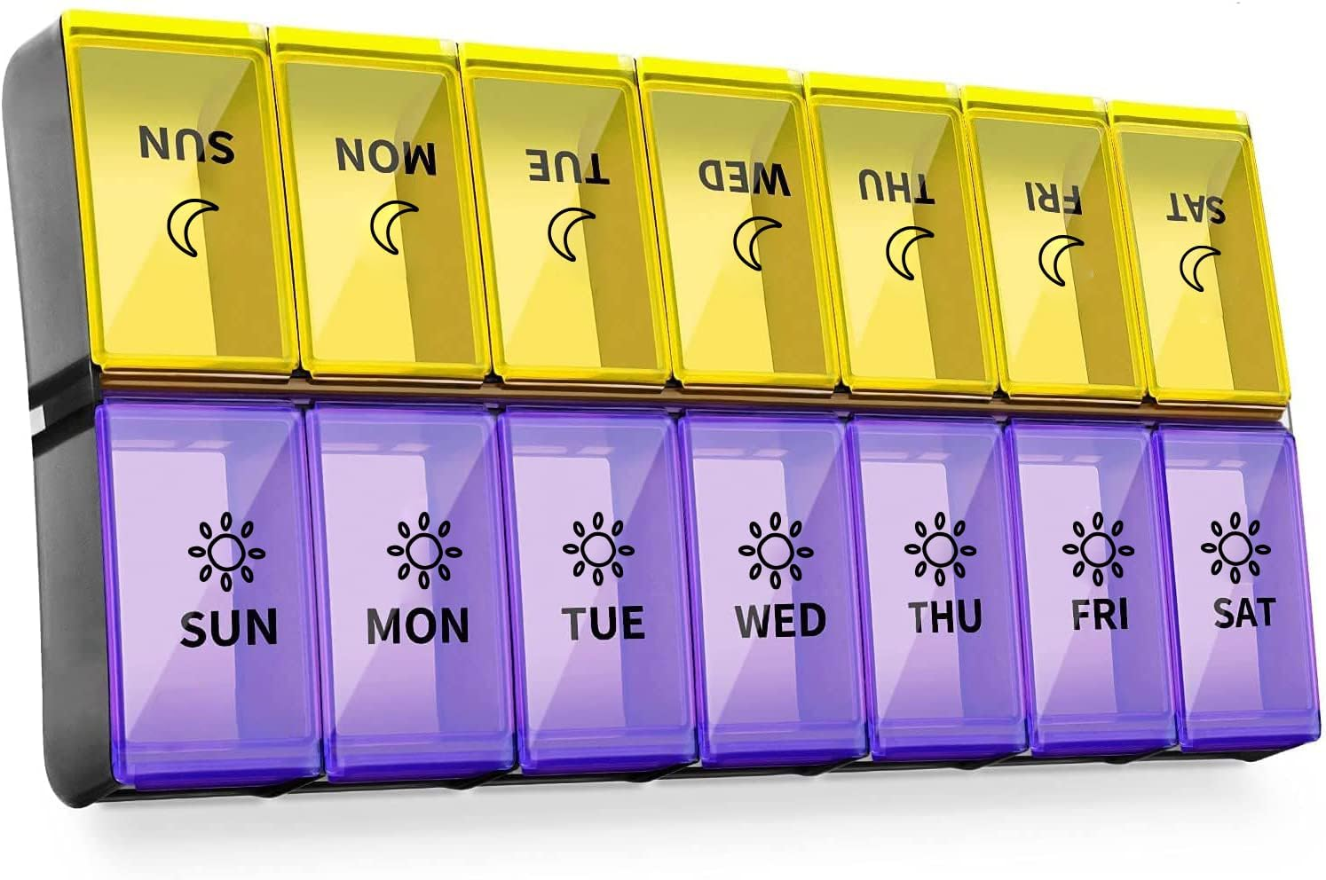 Mossime XL Large Daily Pill Organizer 2 Times a Day, Extra Jumbo 7 Day Pill Box Am Pm, Weekly Day Night Vitamin Holder, Medicine Organizer, Big Pill Container, Medication Dispenser 14 Compartments