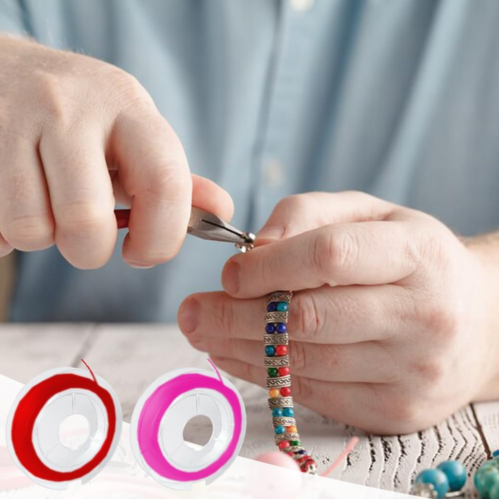 Elastic String for Bracelets 12 Roll 0.7Mm, High Stretchy Beading Elastic String for Bracelets Necklace Jewelry Making, 12 Color image number 4