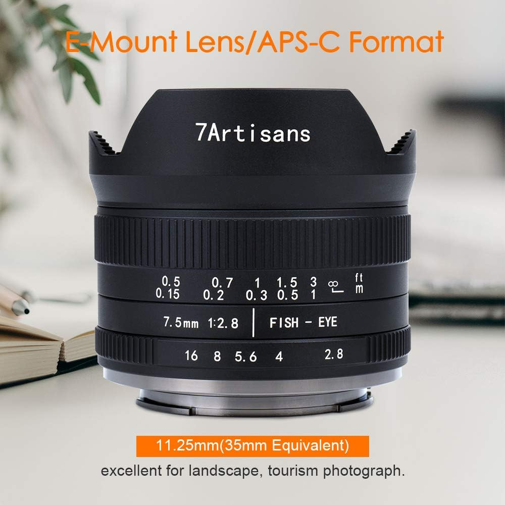 7Artisans 7.5Mm F2.8 II V2.0 APS-C Format Fisheye Lens with 190&deg; Angle of View, Compatible with Sony E-Mount Cameras NEX-5N NEX-7 NEX-3N NEX-5T A3000 A5000 A6000 A3500 A5100 A6300 A6500 image number 5