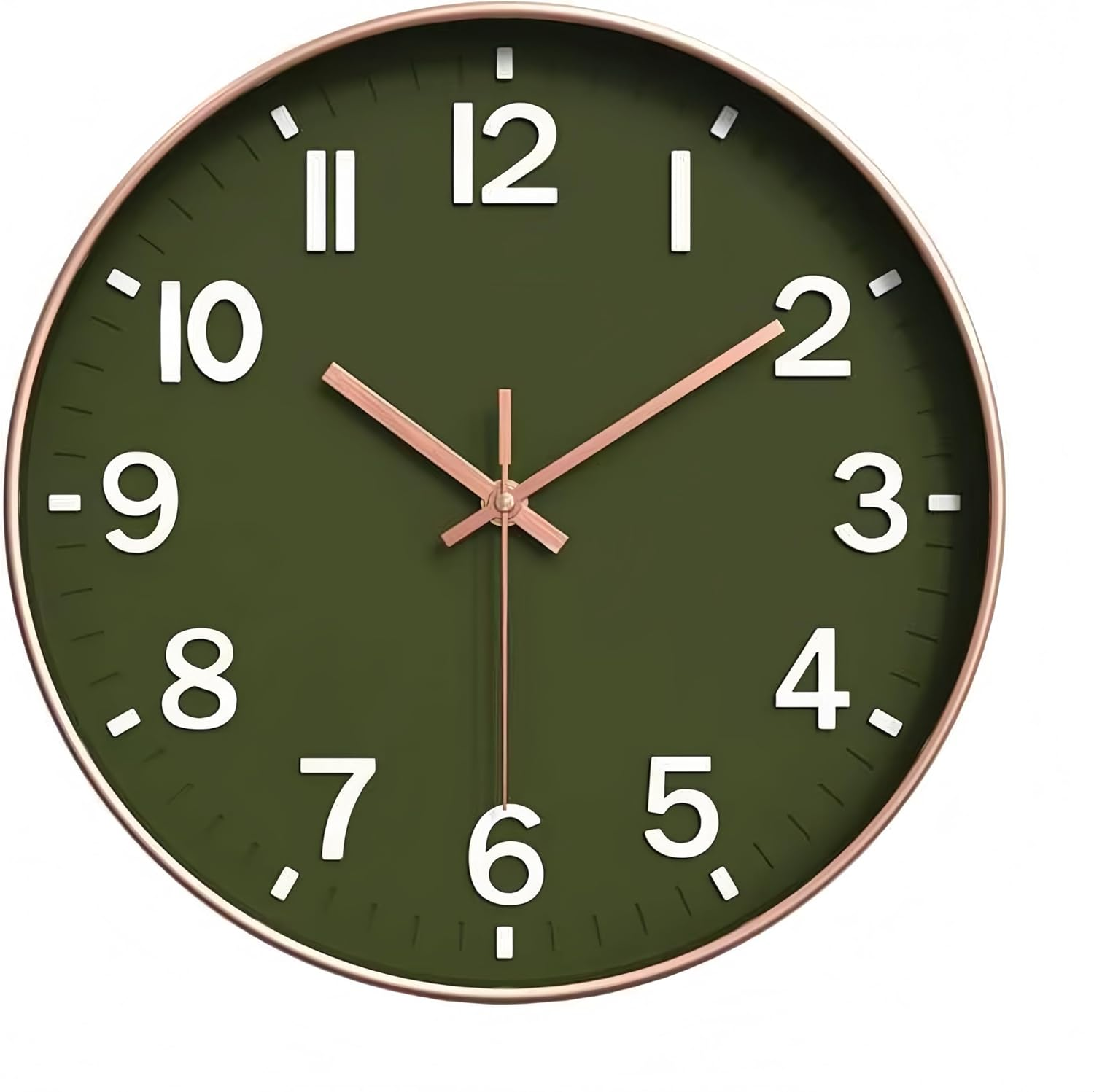 Wall Clocks Battery Operated, 12&rdquo; Large Wall Clock for Living Room Bedroom Classroom Decor, Kitchen Clock, Modern Wall Clock, Non-Ticking Silent Clock (Vintage Green) - Black image number 3