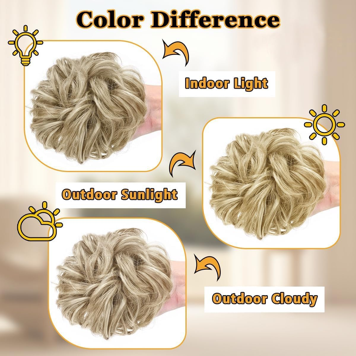 2PCS Messy Bun Hair Piece Curly Bun Hair Piece Hair Bun Extension Bun Wigs for Women Hair Accessories image number 4