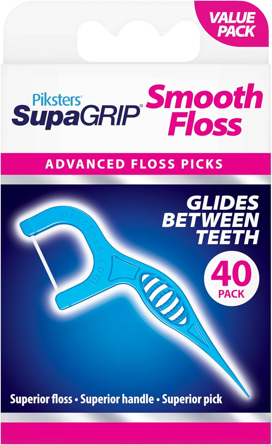 Piksters Supagrip Smooth Floss Picks (Pack of 120) image number 1