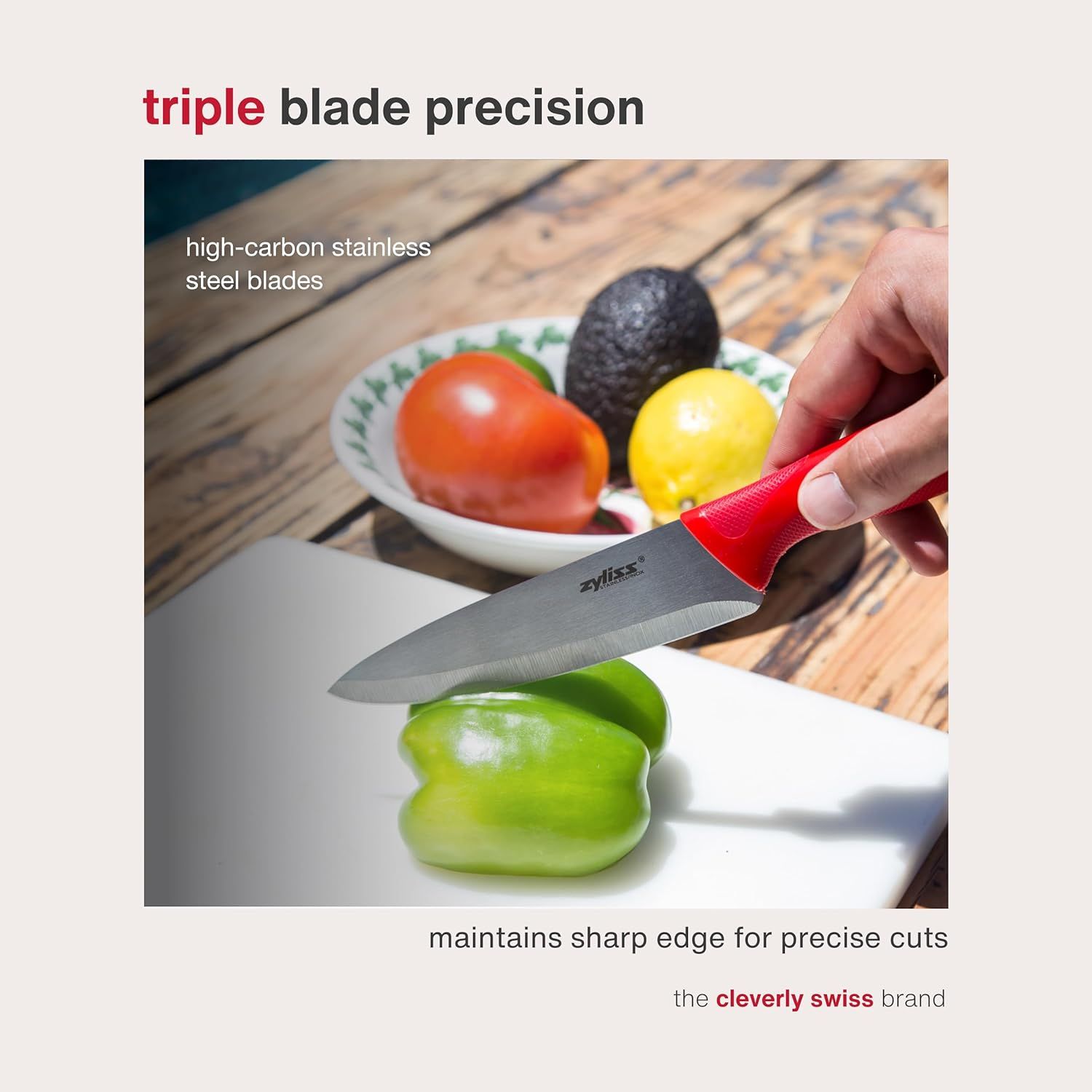 Zyliss 3-Piece Paring Knife Set - Stainless Steel Knife Set - Small Knife Set with Knife Sheaths - Travel Knife Set with Safety Kitchen Blade Guards - Dishwasher & Hand Wash Safe - 3 Pieces image number 1