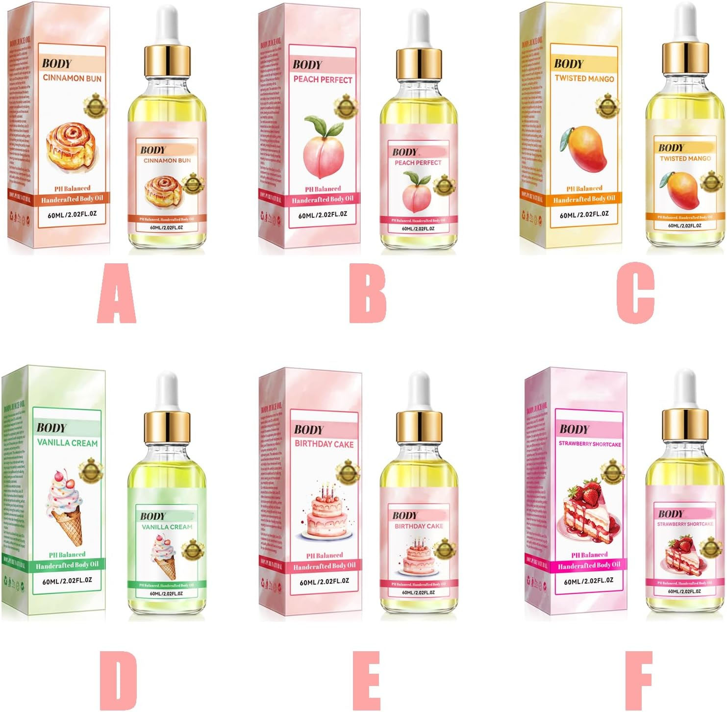 60ML Coconut Cream Pie Body Oil, Body Juice Oil Vanilla, Handcrafted Body Oil Coconut Cream Pie, Hand-Crafted Body Oil for Women, That Fills Body with Fragrance (A) - B image number 6