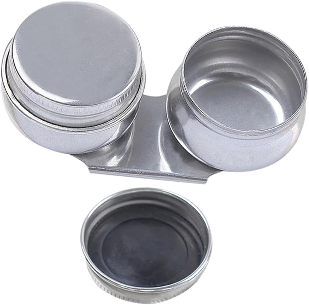 Bestonzon Stainless Steel Oil Painting Palette Cups Leak-Proof Lids, Paint Brush Cleaner Rinse Cups for Artists and Students, 6Cm Oil Paint Jar for Painting Supplies and Brush Washing image number 4
