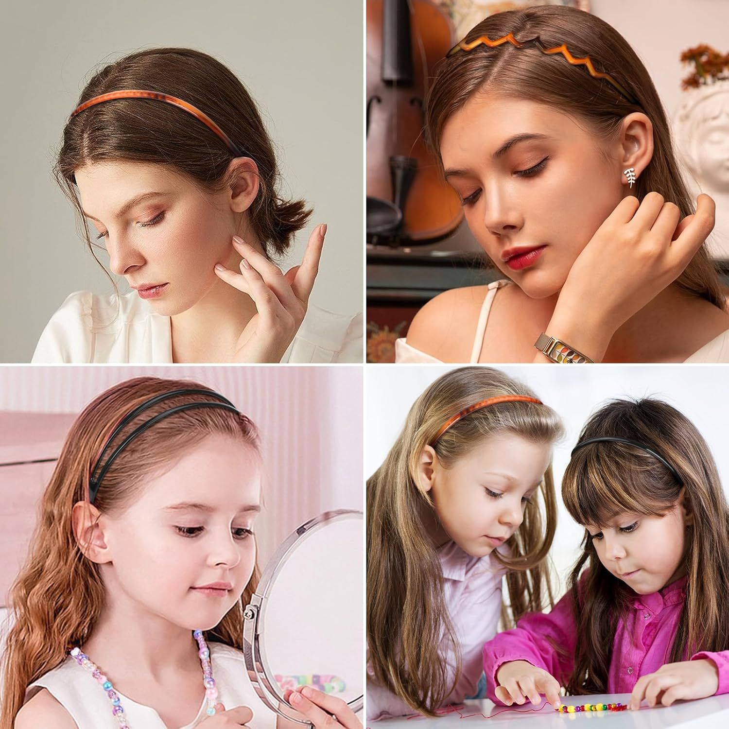 TAIXING Pack of 6 Zigzag Headbands, Shark Tooth Hair Band, Plastic Zag Headbands, 3 Styles Headbands, Women Men, Non-Slip Headbands with Teeth for Daily Wear, Make-Up, Washing, Outdoor image number 1