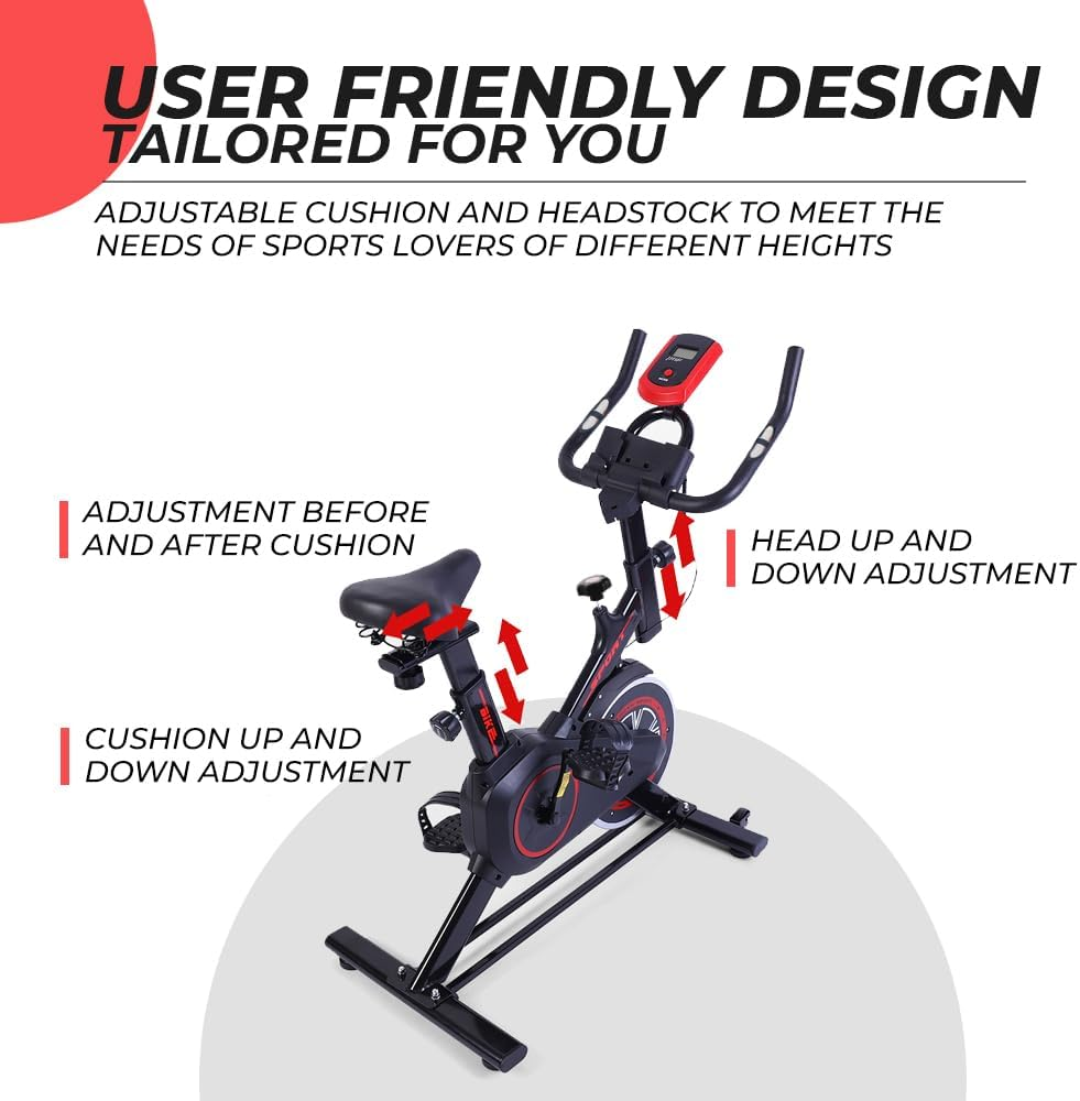 ALSTON Indoor Flywheel Fitness Stationary Bike Home Gym Spin Exercise Bike Stationary, Fitness Spin Bike Home Gym Workout Commercial Cycling Indoor image number 1