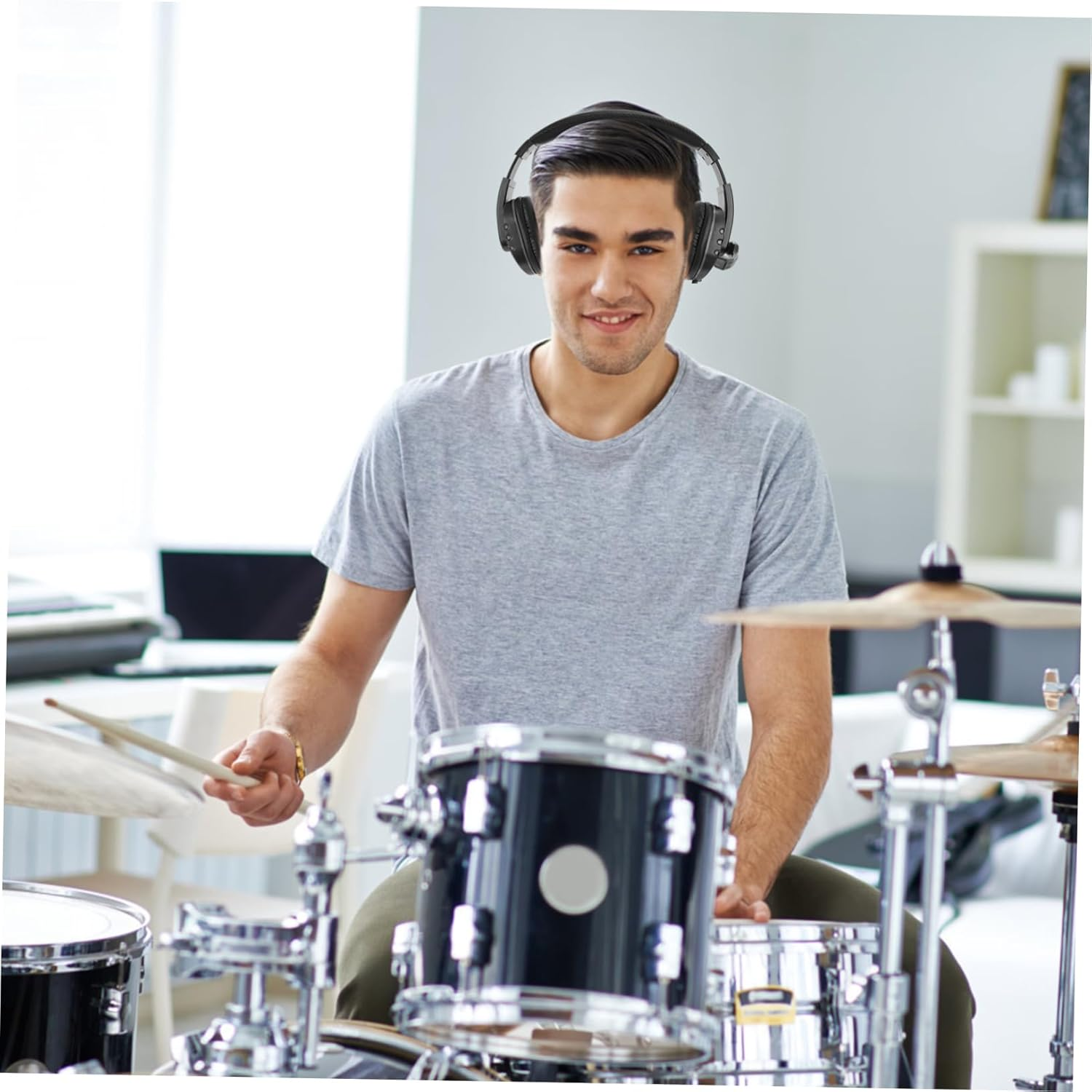 Vaguelly Noise Reduction Gaming Headset with Mic Comfortable over Ear Headphones Compatible with Pro Headband Noise Cancelling for Gamers Blue image number 5