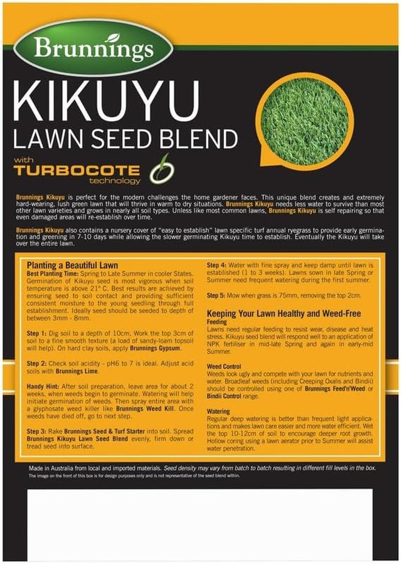 Brunning Kikuyu Lawn Seed Blend 1 Kg, Brown image number 4