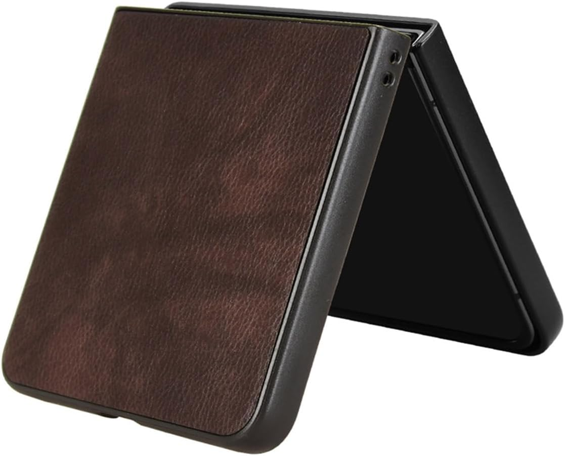 Coque Case for Samsung Galaxy Z Flip7 Mobile Phone Case, Samsung Galaxy Z Flip7 Flip Cover with Litchi Pattern Brown - Blue image number 6