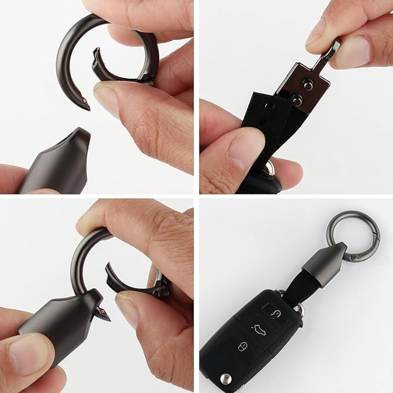 2Pcs Car Key Chain Ring Clip - Leather Keychain for Men, Key Chains for Car, Car Key Holder for Men and Women image number 4
