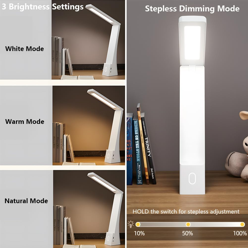 RUPEWA Desk Lamp, LED Desk Light, Portable Table Lamp USB Rechargeable, Eye-Caring Lamp for Reading, Working, Office, Dormitory image number 5