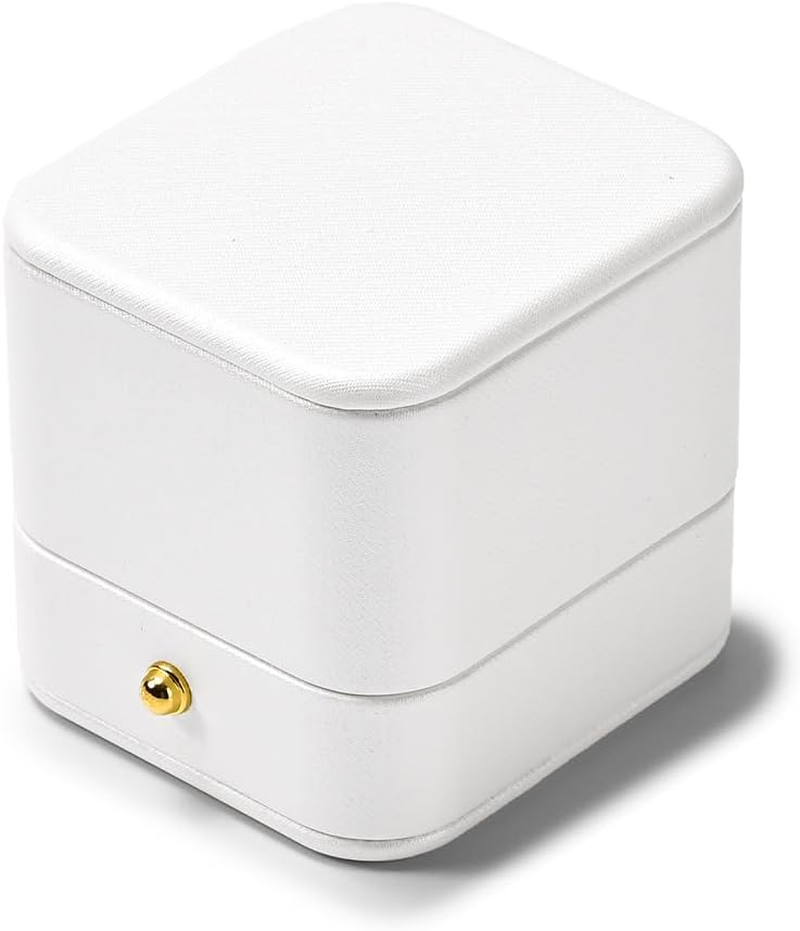 Woodten Leather Ring Box Engagement Leather Jewelry Box for Valentine'S Day Anniversary - A image number 7