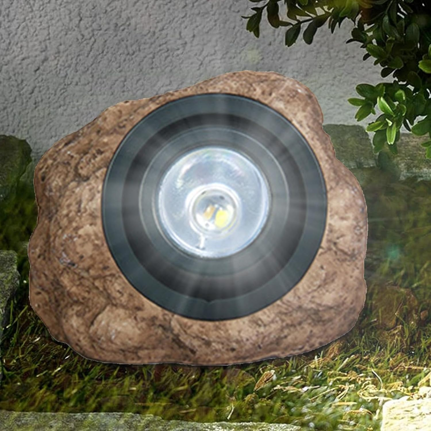Solar Spotlight Outdoor Rock - Outdoor Solar Spot Garden Lights - Garden Decoration, Waterproof Solar Landscape Lighting for Yard Lawn Patio Pathway - Dark Grey image number 6