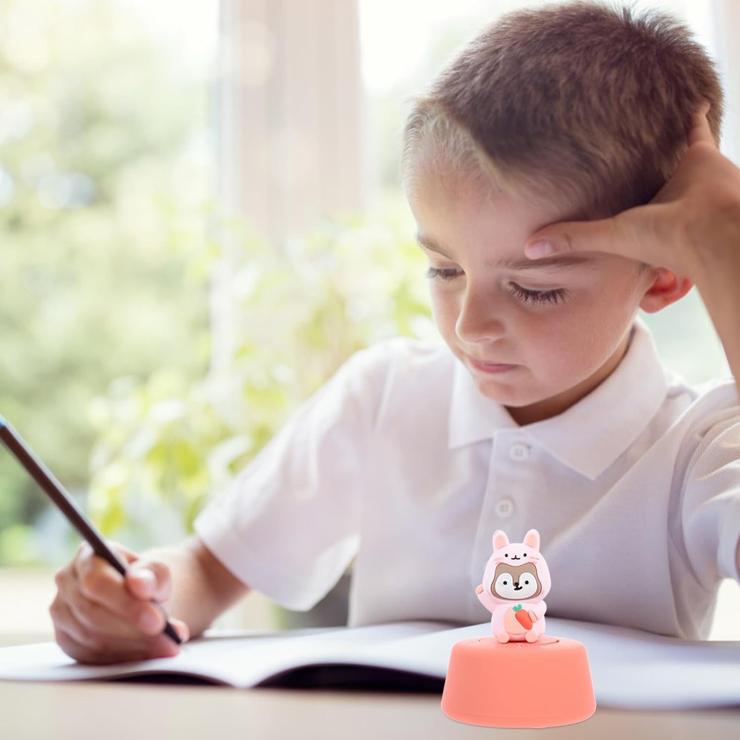 PHENOFICE Mechanical Kitchen Timer Manual Countdown Cartoon Pink Rabbit Time Reminder for Baking Cooking Games in Home image number 5