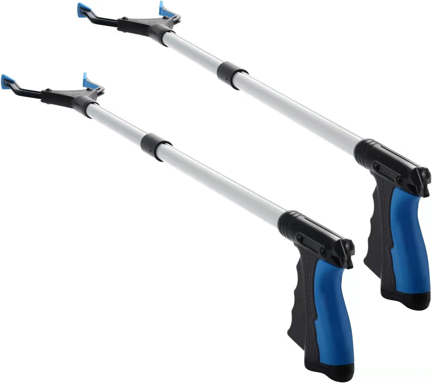 Reacher Grabber Tool, 32" Foldable Grabbers for Elderly, Lightweight Extra Long Handy Trash Claw Grabber, Reaching Assist Tool for Trash Pick Up, Nabber, Litter Picker, Arm Extension (Orange) (Blue1)