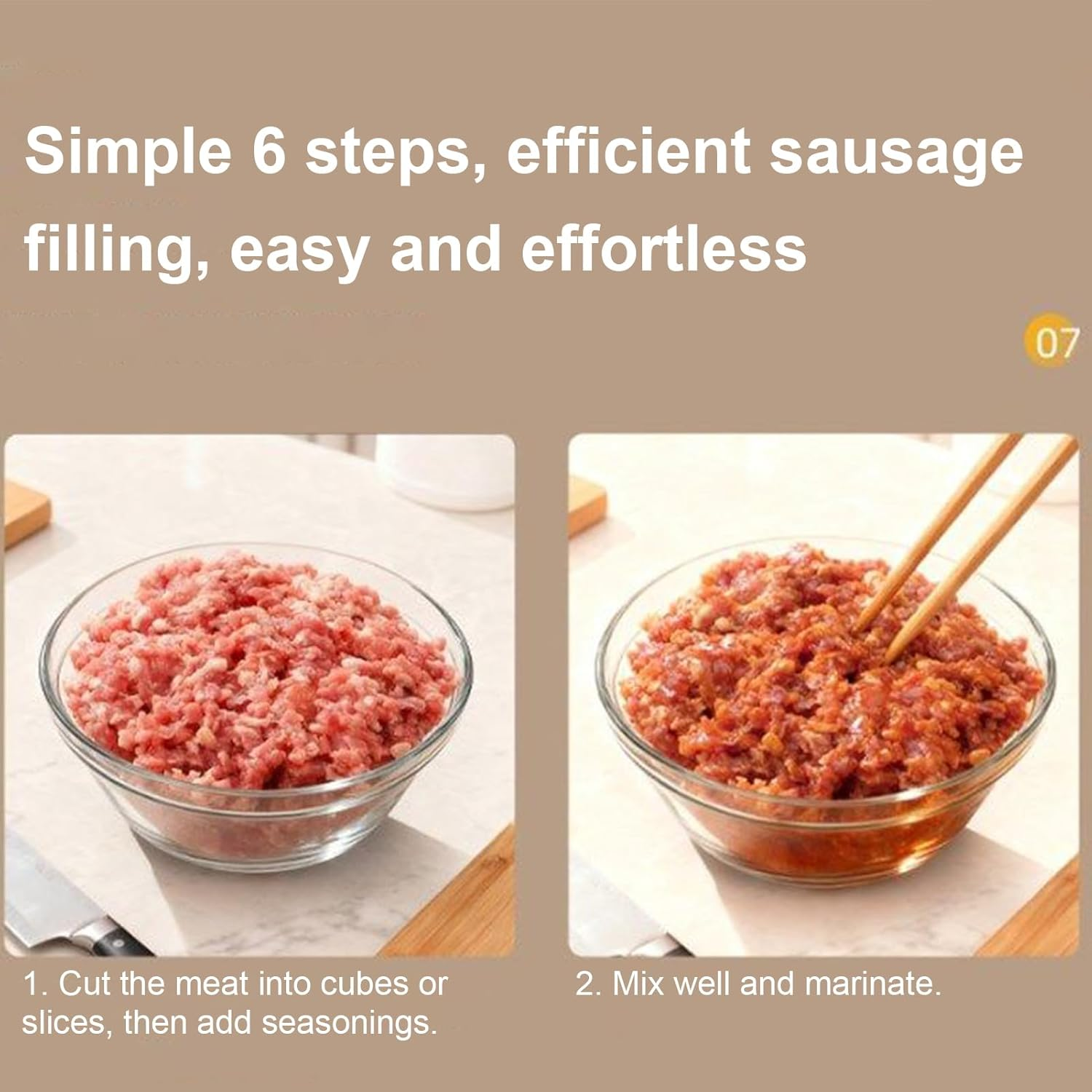 Meat Stuffer - Kitchen Gadgets with 4 Stuffing Tubes - Heavy Duty Sausage Stuffer Machine | for Lap Cheong Sticky Rice Bratwurst Home Commercial Barbecue Restaurant Party image number 1