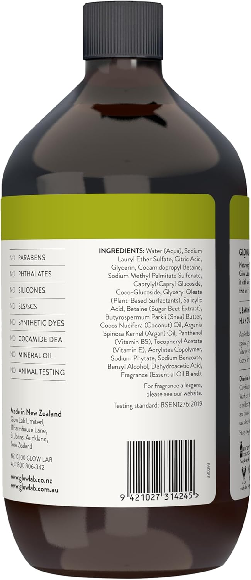 Glow Lab Lemongrass and Lime Anti-Bacterial Hand Wash Refill 900 Ml (Pack of 2) image number 2