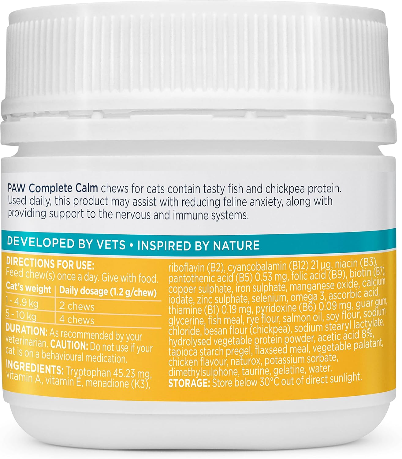 PAW by Blackmores Complete Calm Multivitamins for Cats | Assists with Reducing Feline Anxiety | 63 Chews image number 6