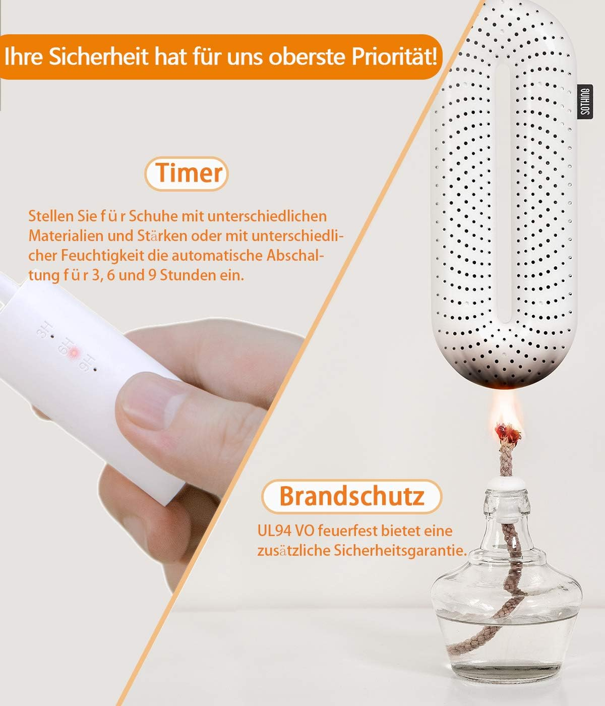 Snowpea Electric Shoe Dryer, Boot Dryer, Shoe and Boot Warmer, Sweaty Shoes to Dry and Eliminate Odours, Auto Turn off - EU Plug image number 3