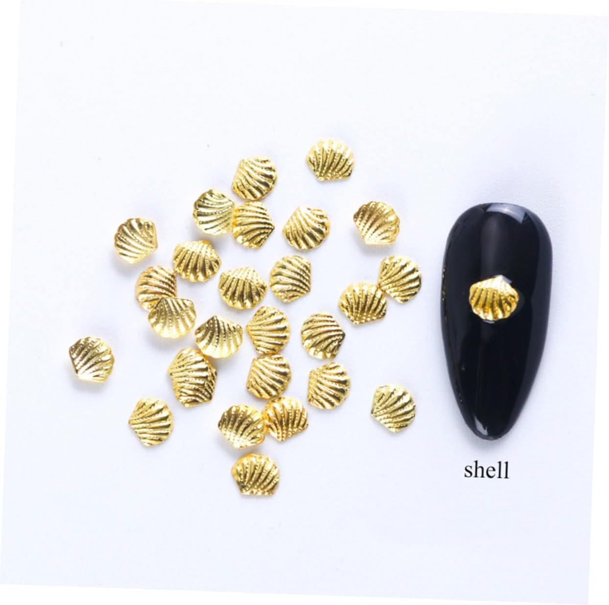 COMPUKAS Metal Nail Decals Gold Metal Nail Charms 50 Pieces Summer Manicure Accessories for Women