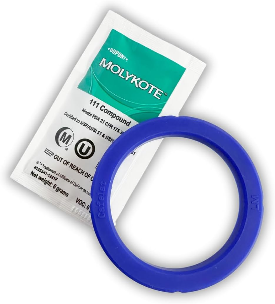 Gasket Made for E61 Espresso Machines. Cafelat Gasket 8Mm and Molykote 111 Grease. Compatible with Rocket Espresso, ECM, Quickmill, Vibiemme, Lelit 58Mm, Wega, San Remo. image number 1