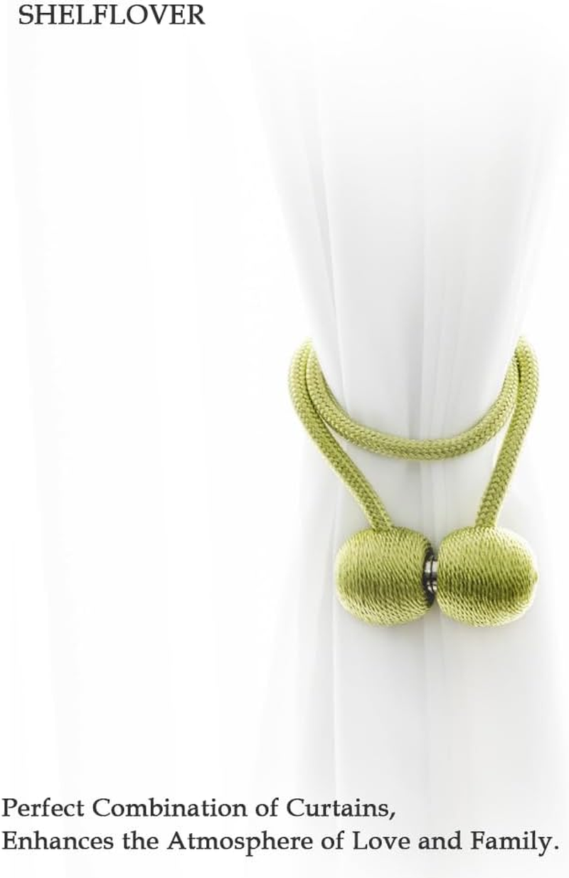 SHELFLOVER Green Magnetic Curtain Tiebacks 8Pcs, Curtain Buckles Holders for Bedroom Living Room Home Window Treatment Decorative - 8, Blue image number 4