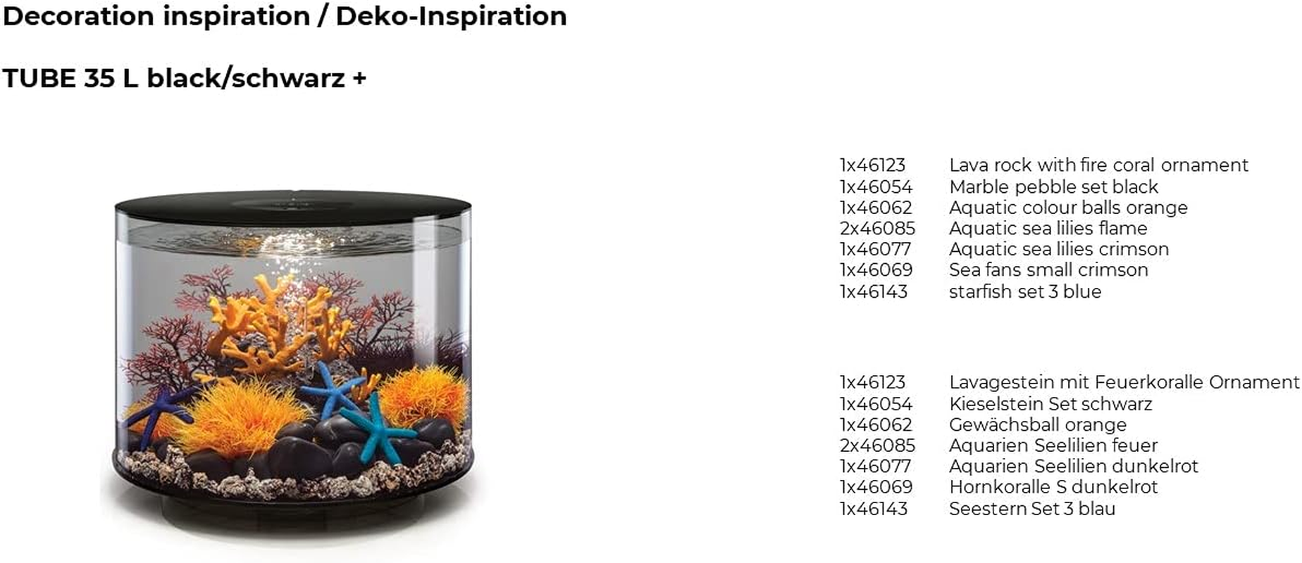 Biorb 46085.0 Aquatic Sea Lily Orange Aquariums