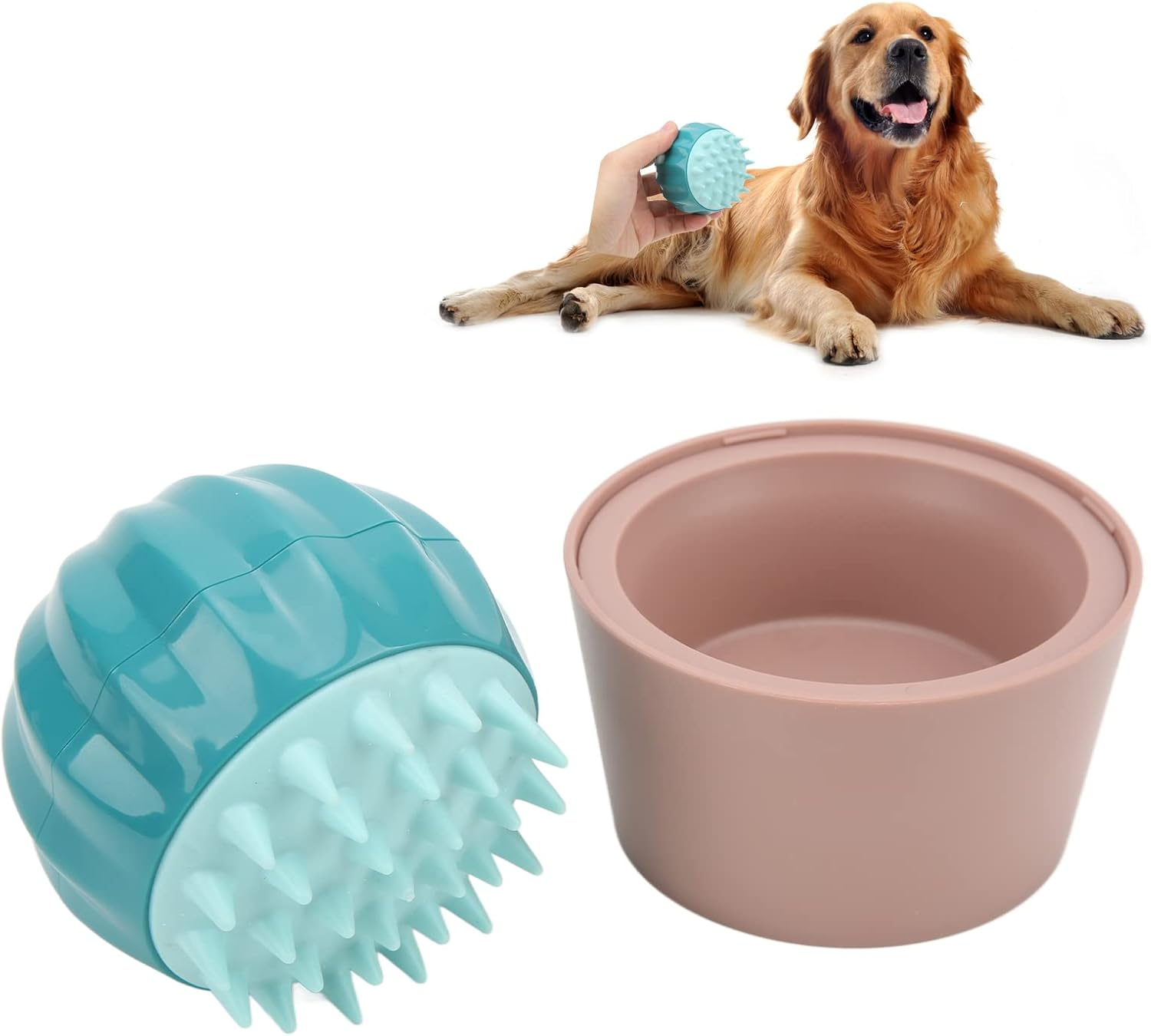 Dog Shower Brush, Cactus Pet Massage Dog Hair Comb Open Knot to Remove Floating Hair Brush, Dog Bath Brush Dog Grooming Brush for Short Long Haired Dogs and Cats image number 1