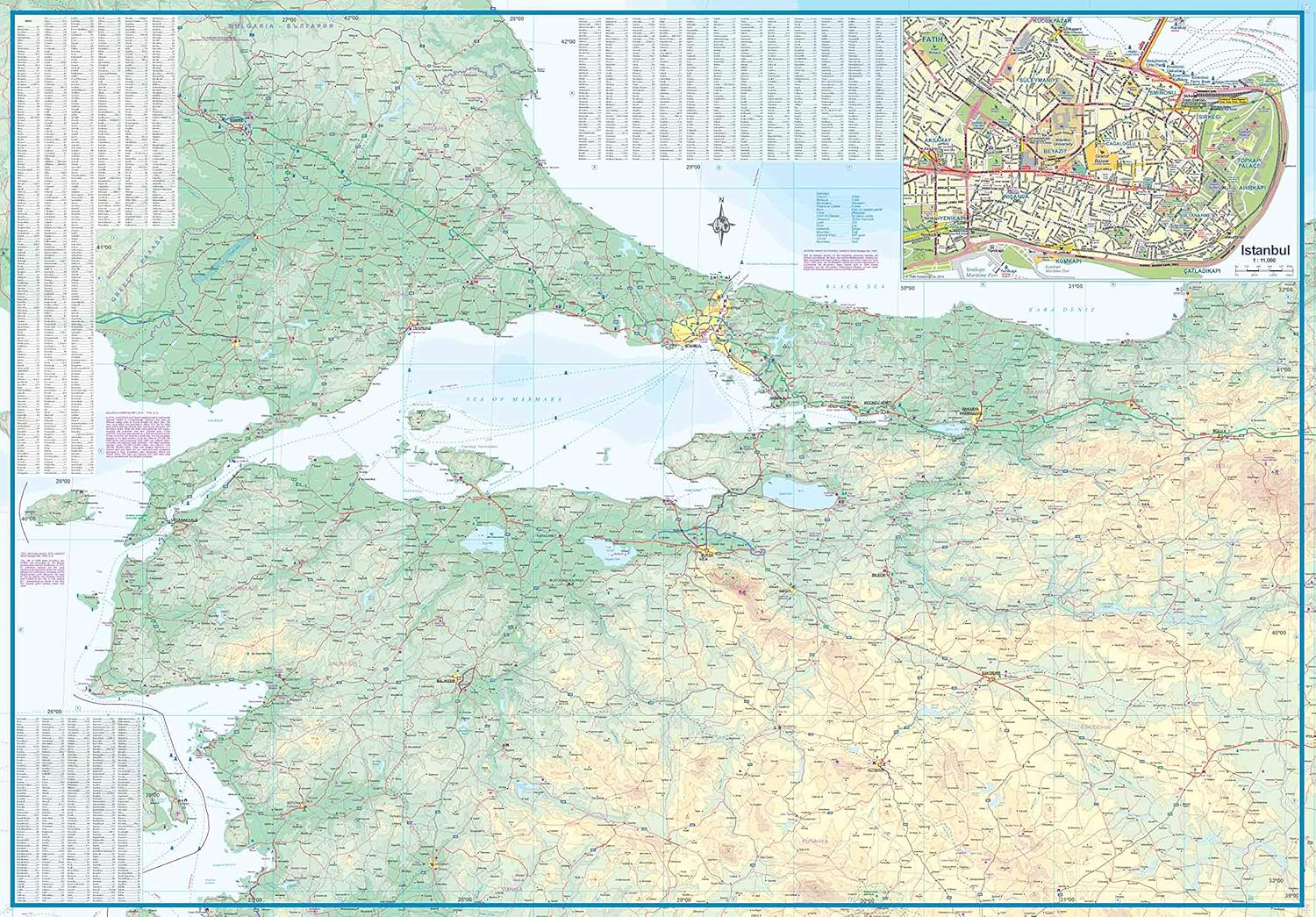 Turkey West Travel Reference Map 1:550,000 Waterproof