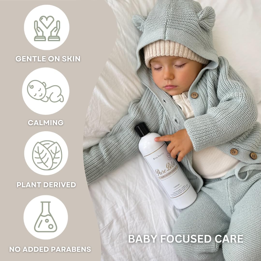 Bon Savvy Pure B&eacute;b&eacute; Baby Laundry Detergent, Premium Clean, Baby Detergent Laundry, Extra Care to Calm & Soothe, Australian Made Baby Laundry Liquid, Luxe Comfort, Chemical Free Concentrated 3X image number 4