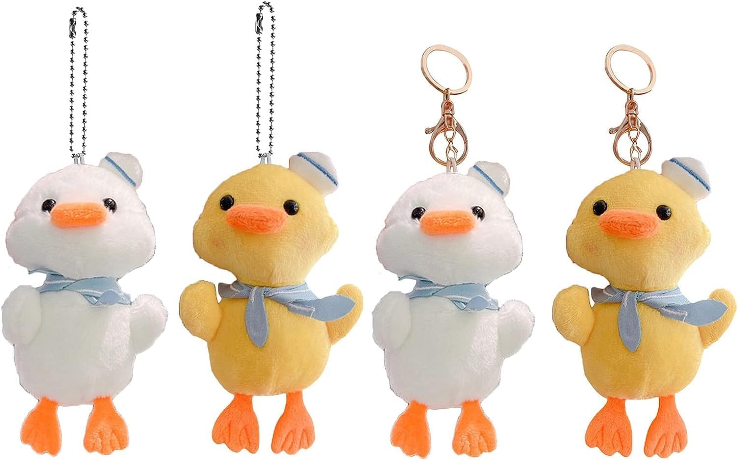 White 14Cm Duck Plush Keychain,Soft Fully Filled Lovely Cartoon Animal Doll Hanging Ornament,Portable Stuffed Duck Doll Plush Key Backpack Pendant Kid Girl Gift Pendant Auto Decoration Auto Decoration image number 3