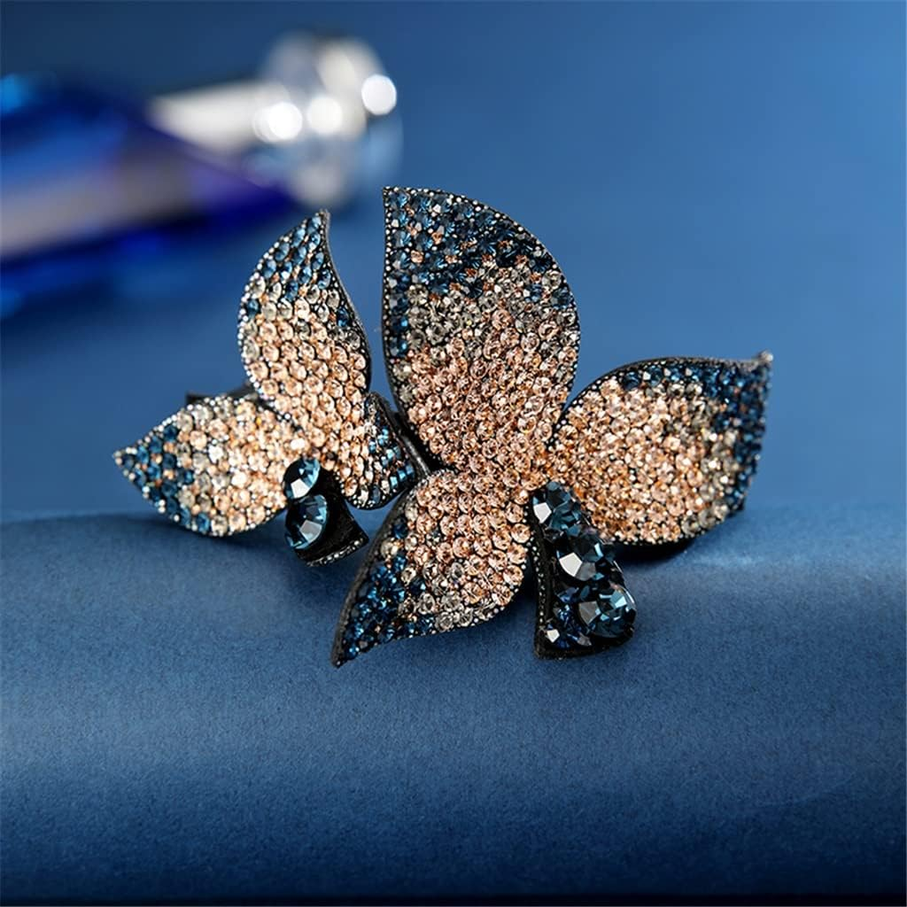 Alligator Clip,Headdress,Hair Clamp,Hairpins,Hairpin Leaves Hair Accessories Hairpin Female Top Clip Back Head Spring Clip Rhinestone Clip Headgear (Color : B, Size : 8.9**5.8Cm) image number 5